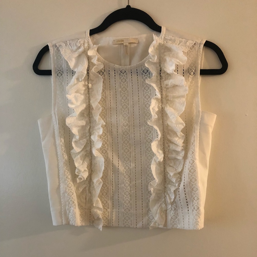 White ruffle top